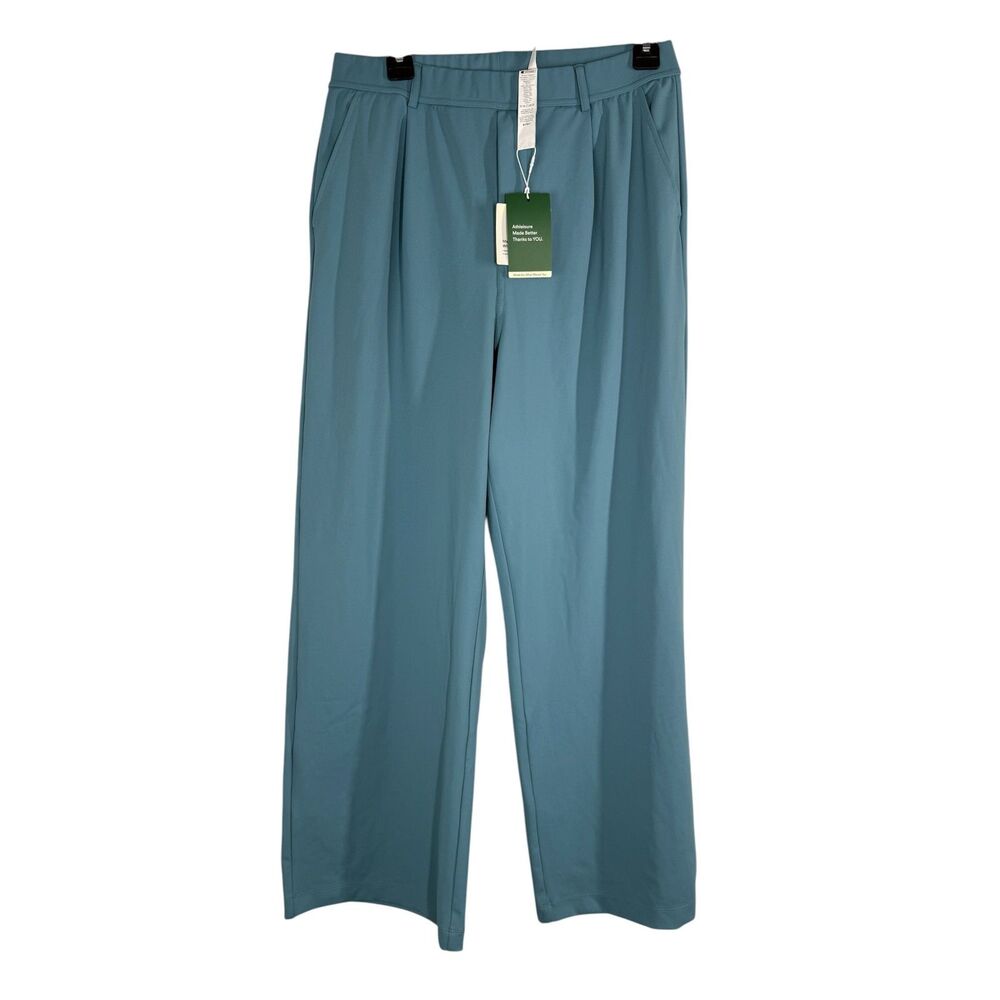 NWT Halara HaloTek Air Womens Blue Wide Leg Trouser Pants L Pull On Athleisure